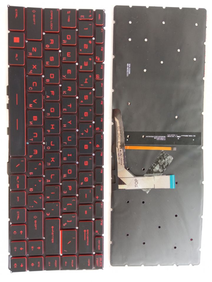 Picture of New Replacement Laptop Keyboard For MSI GS65 BLACK Backlit,Red Printing,Red side RU Layout